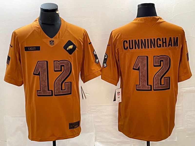 Men Philadelphia Eagles #12 Cunningham brown Nike 2023 Salute To Service Limited NFL Jersey